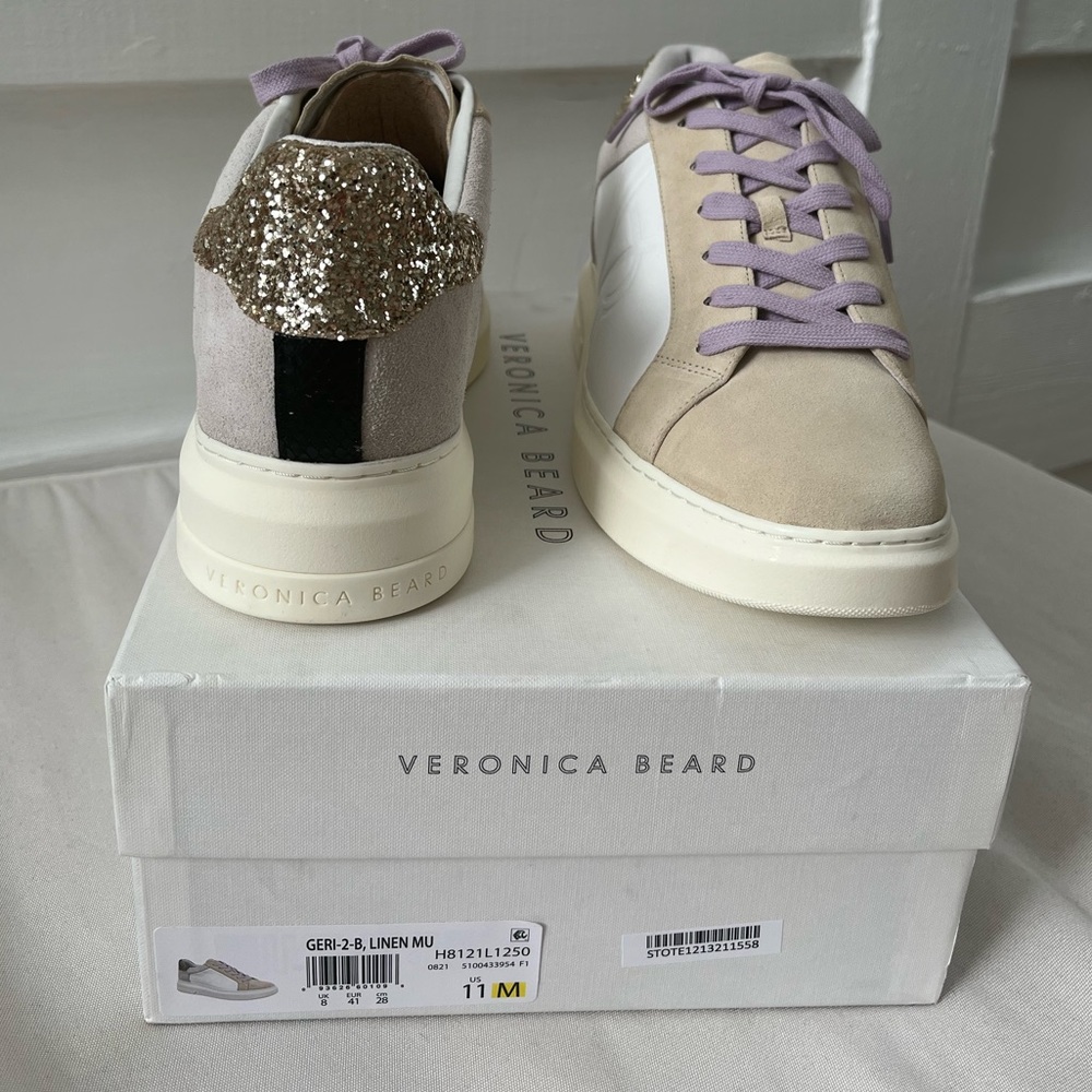 Veronica Beard Geri Colorblock Leather & Suede Sneakers